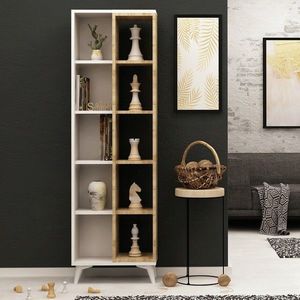 Corp biblioteca, Mod Design, Enzamu, 50x162x25 cm, PAL, Alb imagine
