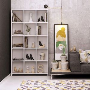 Corp biblioteca, Mod Design, Pritone, 90x160x25 cm, PAL, Alb imagine