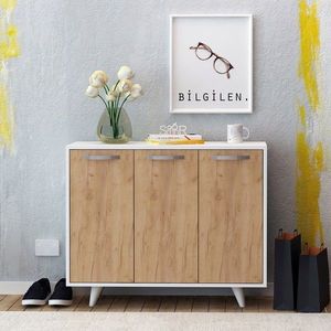 Dulap multifunctional, Mod Design, Piffa, 100x82x35 cm, PAL, Stejar / Alb imagine