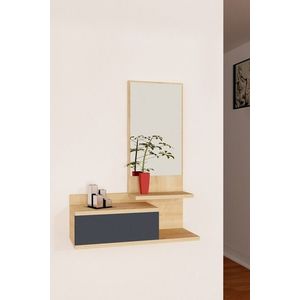 Dulap cu oglinda Rozella, Arnetti, 60 x 31.3 x 90 cm, oak/antracit imagine