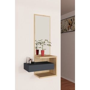Dulap cu oglinda Stella, Arnetti, 49.1 x 31.3 x 90 cm, oak/antracit imagine