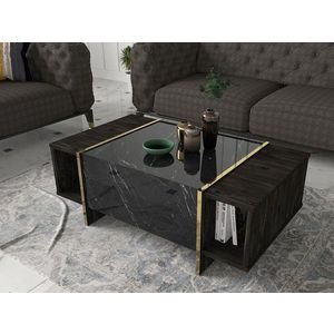 Masuta de cafea Veyron, Talon, 103.8 x 60 x 37.3 cm, negru/auriu imagine
