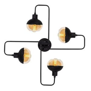 Lustra Ani N-371, Noor, 72 x 72 x 22 cm, 4 x E27, 100W, negru imagine