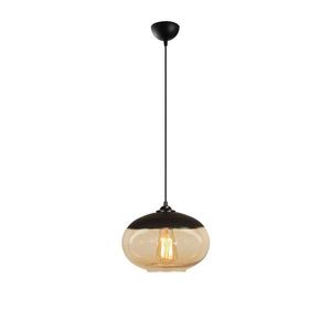 Lustra Camini MR - 867, Opviq, 25 x 113 cm, 1 x E27, 100W, negru/honey imagine