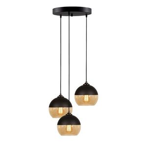 Lustra Camini MR - 870, Opviq, 45 x 116 cm, 3 x E27, 100W, negru/honey imagine