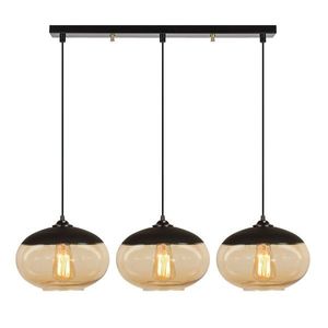 Lustra Camini MR - 871, Opviq, 75 x 25 x 113 cm, 3 x E27, 100W, negru/honey imagine