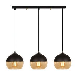 Lustra Camini MR - 872, Opviq, 70 x 20 x 116 cm, 3 x E27, 100W, negru/honey imagine