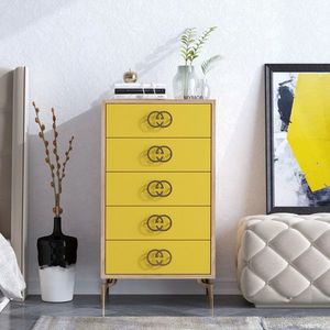 Dulap, Mod Design, NİCE, 50x103x40 cm, PAL, Stejar / Galben imagine