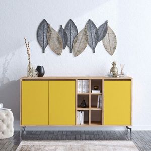 Consola, Mod Design, KAJA, 140x94x40 cm, PAL, Stejar / Galben imagine