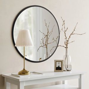 Oglinda decorativa, Neostill, Dekoratif Yuvarlak Ayna Siyah A711, 60x60x2 cm, MDF , Negru imagine