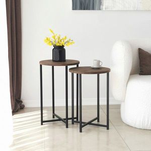 Masuta de cafea, Neostill, Neta Set, Lemn, Maro imagine