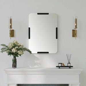 Oglinda decorativa, Neostill, Pera, 50x70 cm, Metal, Negru imagine