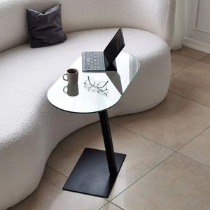 Masuta de cafea, Neostill, Ovale Lungo, 70x75x35 cm, Sticla temperata, Negru imagine