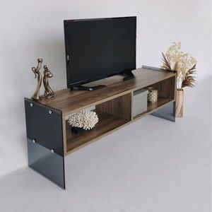 Comoda TV, Neostill, TV405, 120x45x35 cm, PAL, Nuc / Fume imagine