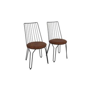Set scaune 2 piese, Nmobb, Ada 275 V2, Metal, Negru imagine