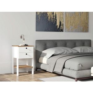 Noptiera, Puqa Design, Ruzisa, 44x75x44 cm, PAL, Alb/Maro imagine