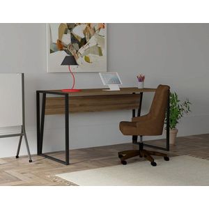 Birou, Puqa Design, Kemer, 140x74x70 cm, PAL, Nuc / Negru imagine