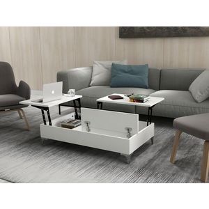 Masuta de cafea Esinti White, Furny Home, 121x69, 2x28 cm, alb imagine