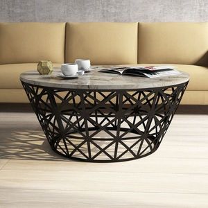 Masuta de cafea Stil White, Hommy Craft, 90x90x38 cm, alb imagine