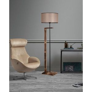 Lampadar, Luin, 8277-3, E27, 60 W, metal/lemn/textil imagine