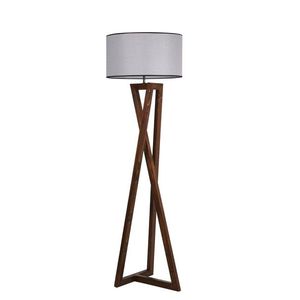 Lampadar, Luin, 8278-4, E27, 60 W, lemn/textil imagine