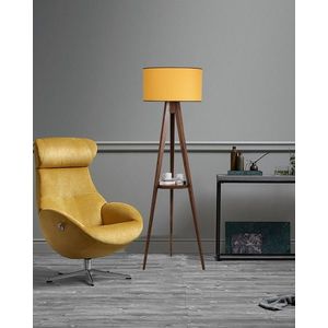 Lampadar cu raft, Luin, 8282-4, E27, 60 W, lemn/textil imagine