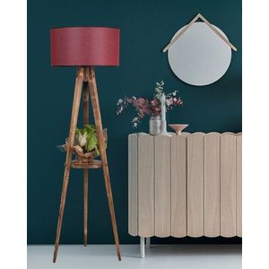 Lampadar cu raft, Luin, 8283-1, E27, 60 W, lemn/textil imagine