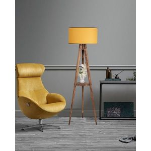 Lampadar cu raft, Luin, 8283-4, E27, 60 W, lemn/textil imagine