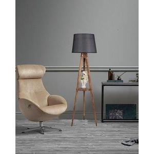 Lampadar cu raft, Luin, 8283-6, E27, 60 W, lemn/textil imagine