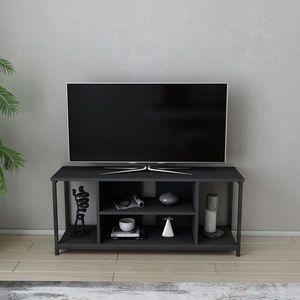 Comoda TV, Retricy, Rinaldo, 120x35x50 cm, PAL, Negru / Antracit imagine