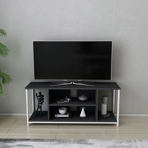 Comoda TV, Retricy, Rinaldo, 120x35x50 cm, PAL, Alb / Antracit imagine