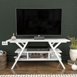 Comoda TV, Retricy, Minerva, 120x35x55 cm, PAL, Alb imagine