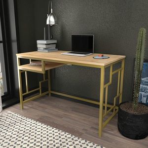 Birou, Retricy, Kennesaw, 120x60x74 cm, PAL, Aur / Stejar imagine