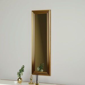 Oglinda decorativa, Siam, Boos, 30x90x3 cm, MDF , Auriu imagine