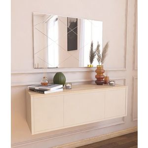 Oglinda decorativa, Siam, Vocal, 50x75x2 cm, MDF , Alb imagine
