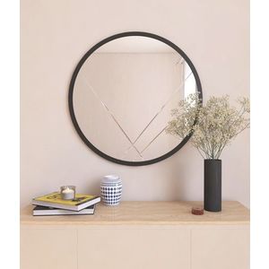 Oglinda decorativa, Siam, Gabel, 60x60x2 cm, MDF , Negru imagine