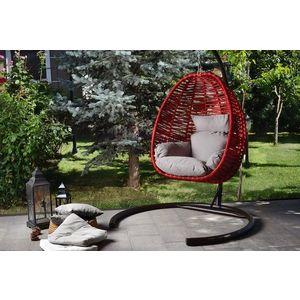 Leagan gradina/terasa, Valovi, Fındık, 110x196x110 cm, Metal, Rosu claret imagine