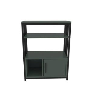 Corp biblioteca, Zena Home, Letos, 60x80x29 cm, PAL, Verde/Negru imagine