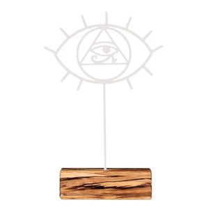 Decoratiune, Eye, 17x35x3.5 cm, Metal, Alb imagine