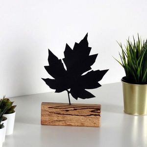 Decoratiune, Maple, 17x27x3.5 cm, Metal, Negru imagine