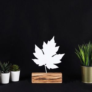 Decoratiune, Maple, 17x27x3.5 cm, Metal, Alb imagine