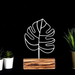 Decoratiune, Thin Leaf, 17x28x3.5 cm, Metal, Alb imagine