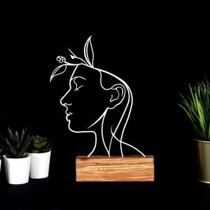Decoratiune, Woman, 17x32x3.5 cm, Metal, Alb imagine