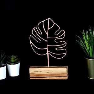 Decoratiune, Thin Leaf, 17x28x3.5 cm, Metal, Bronz imagine