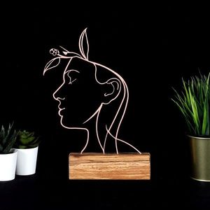 Decoratiune, Woman, 17x32x3.5 cm, Metal, Bronz imagine