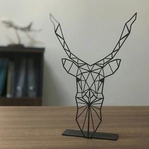 Decoratiune, Geyik Pod , 20x30 cm, Metal, Negru imagine