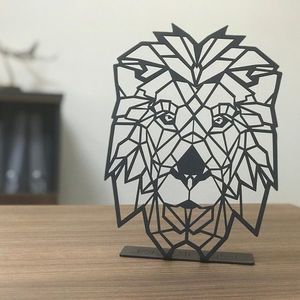 Decoratiune, Aslan Pod , 20x30 cm, Metal, Negru imagine
