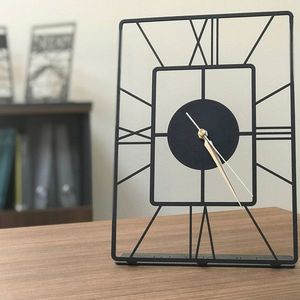 Ceas de masa, Asalet Pod, 20x30 cm, Metal, Negru imagine