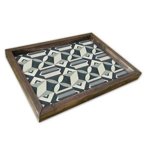 Tava pentru servire, AT-009, 30x40 cm, MDF , Multicolor imagine