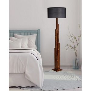 Lampadar, Luin, 8301-1, E27, 60 W, lemn/textil imagine